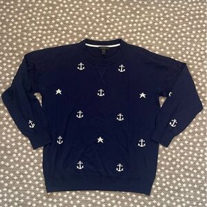 JCrew merino wool anchor sweater medium EUC